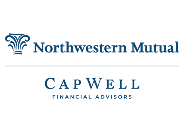 dark blue and white typed "Northwestern Mutual CapWell Financial Advisors" logo 